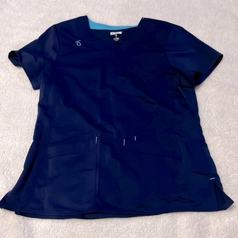 Navy Blue with teal accent scrubstar top